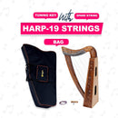 19 String Lyre Harp – Solid Mahogany Wood Harp with Tuning Wrench & Extra Strings – Beginner-Friendly Musical Instrument for Adults & Kids