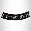 I Ride with Jesus Bottom Rocker for Christian Biker Jacket Vest