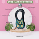 Hot sale 10 Strings Lyre harp Natural Flower Design 10 Metal Stings Engraved Hand Carved Design/Lyre Harfe/Lyra Harp