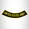 UNITED STATES ARMY Yellow on Black Bottom Rocker Patch for Vest jacket
