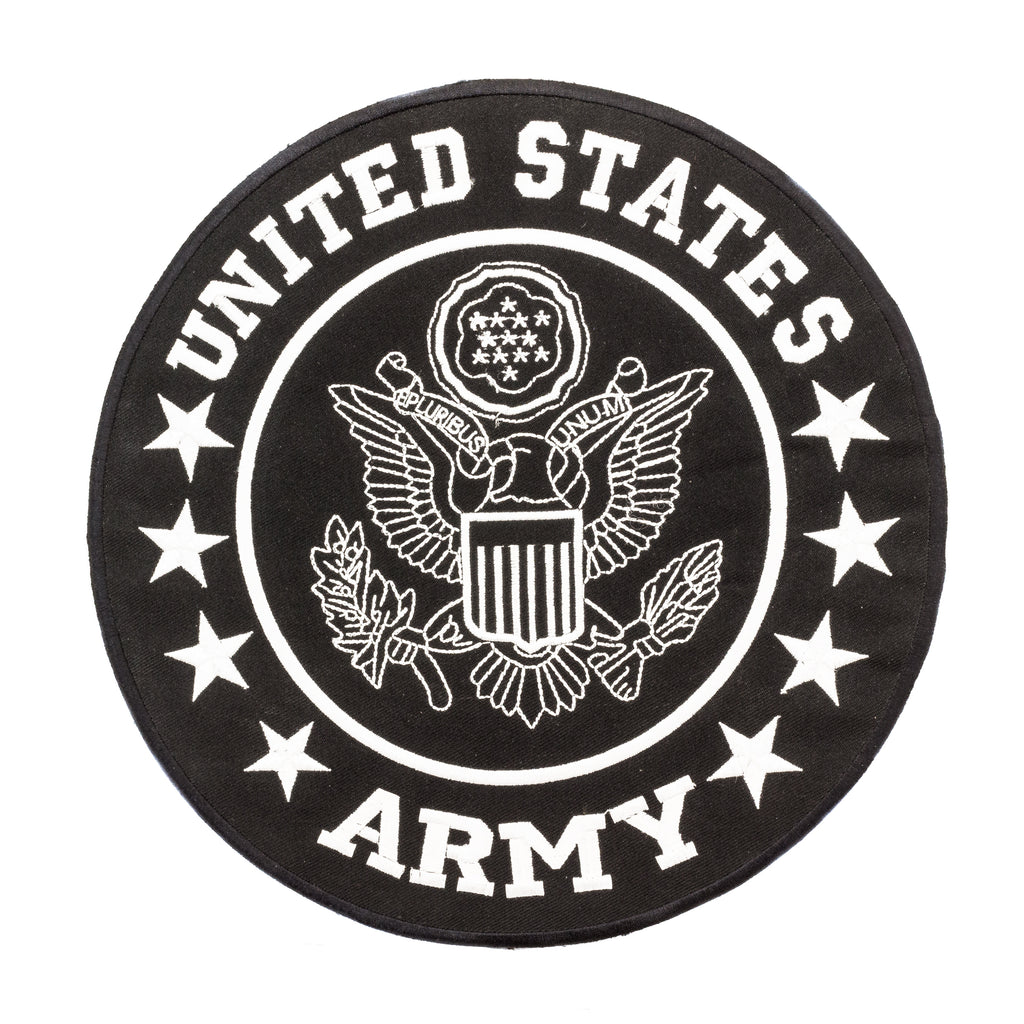 US Army Center Patch Large 10 size Black and White for Vest – STURGIS  MIDWEST INC.