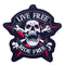 LIVE FREE RIDE FREE Screaming Skull and Crossbones Patch for Vest Jacket-STURGIS MIDWEST INC.