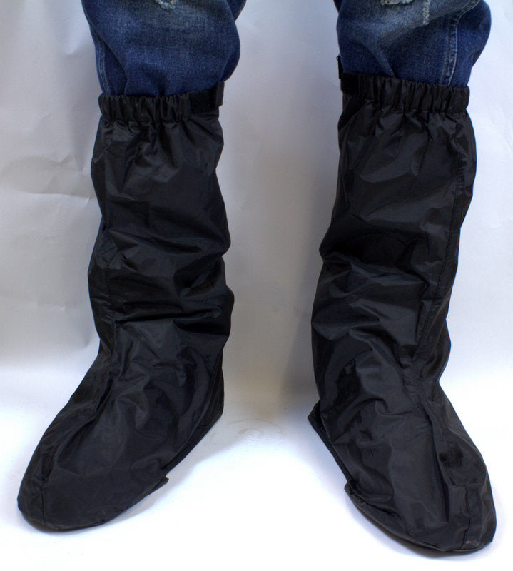 Rain Boot Covers for Motorcycle Black Reflective Nylon Waterproof Shoe Guard-STURGIS MIDWEST INC.