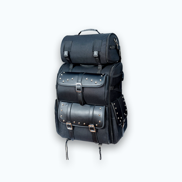 Elevate Your Ride with Genuine Leather Motorcycle Sissy Bar Bags