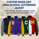 Custom High School Letterman Jacket – Embroidered Varsity Jacket with Personalized Details