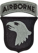 101ST AIRBORNE SCREAMING EAGLE 2 patch set SMR Silver on black Iron On Sew On Small Patch for Jacket Vest - STURGIS MIDWEST INC.