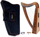 "19 String Lyre Harp for Beginners – Solid Mahogany Wood | Includes Tuning Wrench & Extra Strings – Musical Instrument for Adults & Kids" - STURGIS MIDWEST INC.