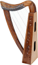"19 String Lyre Harp for Beginners – Solid Mahogany Wood | Includes Tuning Wrench & Extra Strings – Musical Instrument for Adults & Kids" - STURGIS MIDWEST INC.