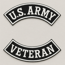 U.S. Army Veteran Rocker Patch Set – 2 Piece Embroidered Military Biker Patches