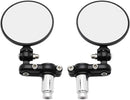 2pcs Motorcycle Bar End Mirrors, 3" Round Folding Universal Side Rear View Mirrors for Honda, Scooter, Suzuki, Yamaha, Kawasaki, Victory, Harley Davidson and More with 7/8" Handle Bars - STURGIS MIDWEST INC.