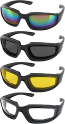 3 Pair Motorcycle Riding Glasses Padding Goggles UV Protection Dustproof Windproof Motorcycle Sunglasses for Outdoor Actives - STURGIS MIDWEST INC.