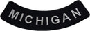 MICHIGAN White on Black ROUND CORNERS Iron On Sew On Bottom Rocker Large Back Patch for Jacket Vest
