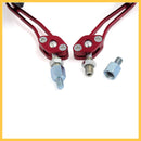 Motorcycle Aluminum Alloy Red Black Handlebar Rear View Side Mirror 2 Pcs Auto Replacement Parts