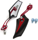 Motorcycle Aluminum Alloy Red Black Handlebar Rear View Side Mirror 2 Pcs Auto Replacement Parts