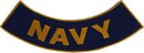 NAVY Yellow on Blue Iron On Sew On Bottom Rocker Large Back Patch for Jacket Vest