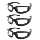 3 Pair Motorcycle Riding Glasses Padding Goggles UV Protection Dustproof Windproof Motorcycle Sunglasses for Outdoor Actives