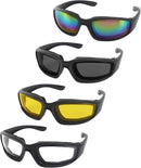 3 Pair Motorcycle Riding Glasses Padding Goggles UV Protection Dustproof Windproof Motorcycle Sunglasses for Outdoor Actives