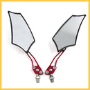 Motorcycle Aluminum Alloy Red Black Handlebar Rear View Side Mirror 2 Pcs Auto Replacement Parts