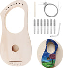OriGlam Lyre Harp 7 String DIY Kit, Make Your Own Bass Wood Lyres With String Post and Saddle Tuning