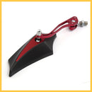 Motorcycle Aluminum Alloy Red Black Handlebar Rear View Side Mirror 2 Pcs Auto Replacement Parts