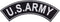 US ARMY White on Black w/Boarder Iron on Top Rocker Patch for Jacket Vest