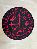 SialkotCrafts Vikings Compass Large Embroidered Back Patch for Bikers Jacket/Vest, 9 x 9 inches