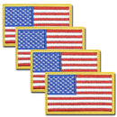 4PCS American Flag Patches Set, Tactical US Flag Patches Full Embroidery Military Patch for Caps Bags Vests Military Uniforms, Grey