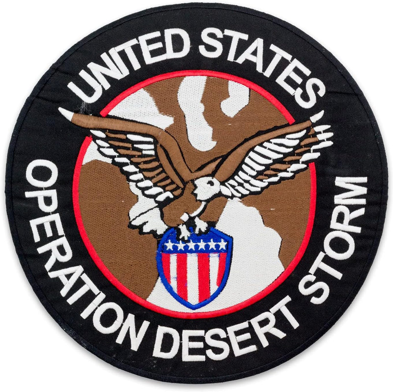 OPERATION DESERT STORM Iron on Round Center Back Patch for Biker Vest