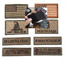 Bundle 8 Pieces Tactical Military Patch Set,USA Flag Patches and Flag Patch (Black)