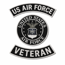 U.S. Air Force Veteran 3-Piece Large Back Patch Set – Embroidered Military Biker Patches