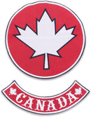 CANADA BIG WHITE ON RED W/BOARDER Iron on Round Center Back Patch for Biker Vest - STURGIS MIDWEST INC.