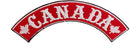 Canada White on red with black boarder Iron on Top Rocker Patch for Jacket Vest - STURGIS MIDWEST INC.