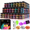 CHANGTIKEJI Mica Powder，24 Colors - 10g/Bottle of Natural Pigment Powder for Epoxy Resin，Soap Making，Candle Making,Lip Gloss,Car Freshies,Dye,Nail Polish,Bath Bombs - STURGIS MIDWEST INC.