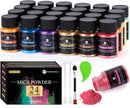 CHANGTIKEJI Mica Powder，24 Colors - 10g/Bottle of Natural Pigment Powder for Epoxy Resin，Soap Making，Candle Making,Lip Gloss,Car Freshies,Dye,Nail Polish,Bath Bombs - STURGIS MIDWEST INC.