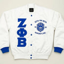 Custom Zeta Phi Beta Sorority Jacket Personalized Varsity Wool Leather Letterman for Women ZΦB Embroidered Made to Order