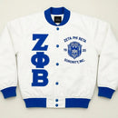 Custom Zeta Phi Beta Sorority Jacket Personalized Varsity Wool Leather Letterman for Women ZΦB Embroidered Made to Order