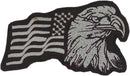 Eagle and flag White on black Iron On Sew On Small Patch for Jacket Vest - STURGIS MIDWEST INC.