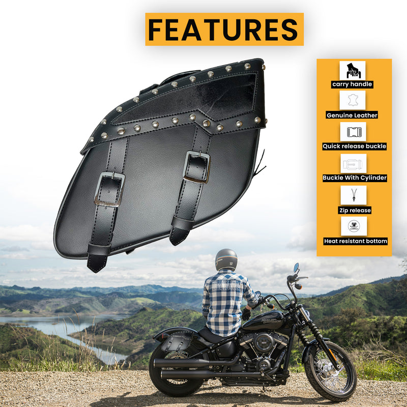 Motorcycle Detachable Saddlebag Two Strap with Quick Release Buckles Shielded Bottom
