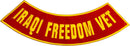 IRAQI FREEDOM VET Yellow on Red w/Boarder Iron On Sew On Bottom Rocker Large Back Patch for Jacket Vest - STURGIS MIDWEST INC.
