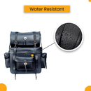 Motorcycle sissy bar bag leather 2 - Piece Touring Pack Sissy Bar Bag Adjustable Mounting Rig, Removable Rain Cover - STURGIS MIDWEST INC.