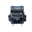 Motorcycle sissy bar bag leather 2 - Piece Touring Pack Sissy Bar Bag Adjustable Mounting Rig, Removable Rain Cover - STURGIS MIDWEST INC.