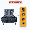 Motorcycle sissy bar bags and luggage 2 - Piece Studded Touring Pack Sissy Bar Bag - One Size - STURGIS MIDWEST INC.