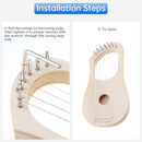 OriGlam Lyre Harp 7 String DIY Kit, Make Your Own Bass Wood Lyres With String Post and Saddle Tuning - STURGIS MIDWEST INC.