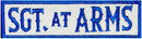 SGT. AT ARMS Blue on white Iron On Sew On Small Patch for Jacket Vest - STURGIS MIDWEST INC.