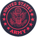 UNITED STATES ARMY Red on Black Iron on Round Center Back Patch for Biker Vest - STURGIS MIDWEST INC.