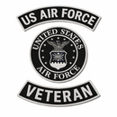 U.S. Air Force Veteran 3 - Piece Large Back Patch Set – Embroidered Military Biker Patches - STURGIS MIDWEST INC.