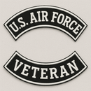 U.S. Air Force Veteran Rocker Patch Set – 2 Piece Embroidered Military Biker Patches - STURGIS MIDWEST INC.