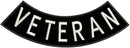 VETERAN Reflective on Black Iron On Sew On Bottom Rocker Large Back Patch for Jacket Vest - STURGIS MIDWEST INC.
