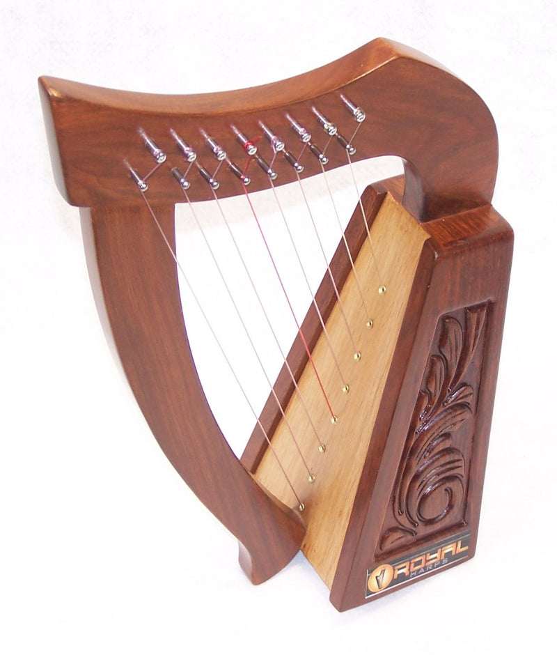 Mini Rosewood Harp 8 strings for Children with Bag Tuning key and extra Strings hand made-STURGIS MIDWEST INC.