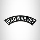 Iraq War Vet White on Black Top Rocker Patch for Biker Vest Jacket TR375